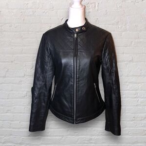Moda International genuine leather moto jacket